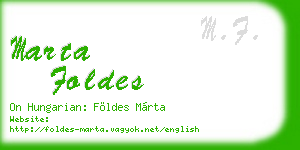 marta foldes business card